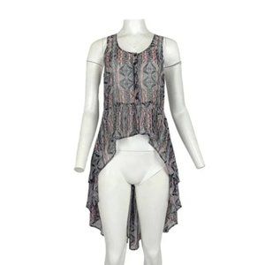 Material Girl Printed High Low Blouse Size XS